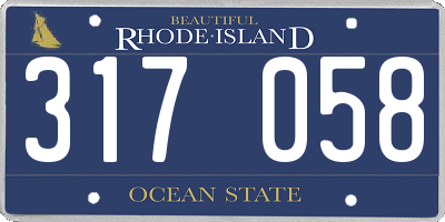 RI license plate 317058