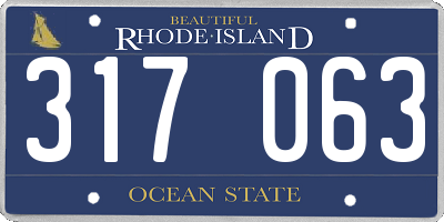 RI license plate 317063