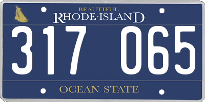 RI license plate 317065