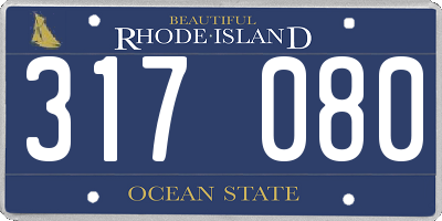 RI license plate 317080