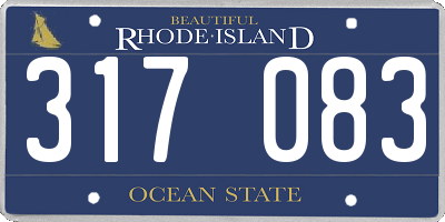 RI license plate 317083