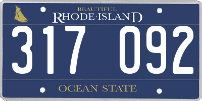 RI license plate 317092
