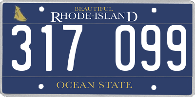 RI license plate 317099