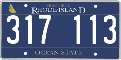 RI license plate 317113