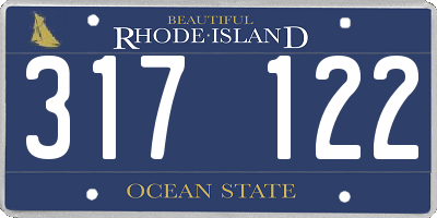 RI license plate 317122