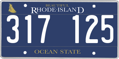 RI license plate 317125