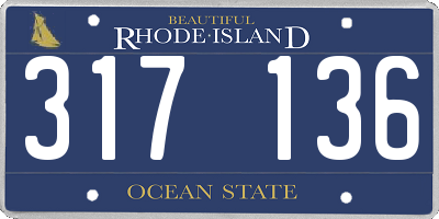 RI license plate 317136