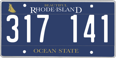 RI license plate 317141