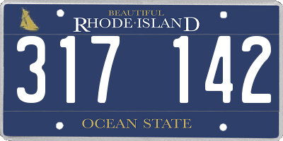 RI license plate 317142
