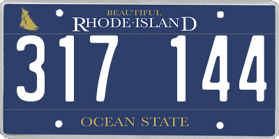 RI license plate 317144