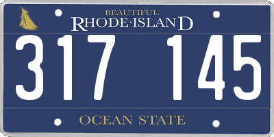 RI license plate 317145