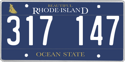 RI license plate 317147