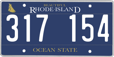 RI license plate 317154