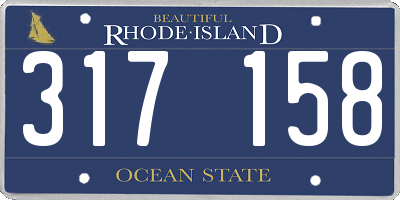 RI license plate 317158