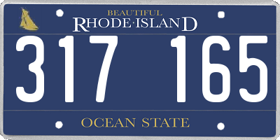 RI license plate 317165