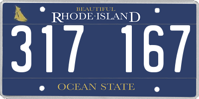 RI license plate 317167