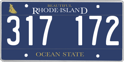RI license plate 317172