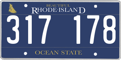 RI license plate 317178