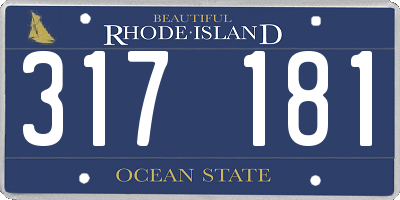 RI license plate 317181