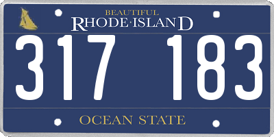 RI license plate 317183