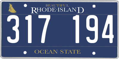 RI license plate 317194
