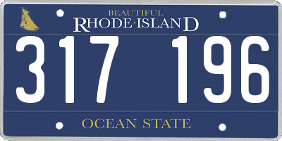 RI license plate 317196