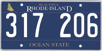 RI license plate 317206
