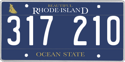 RI license plate 317210