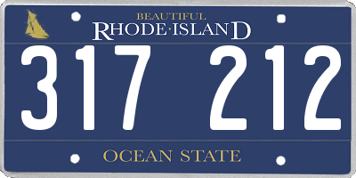 RI license plate 317212