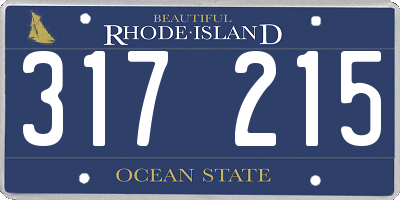 RI license plate 317215