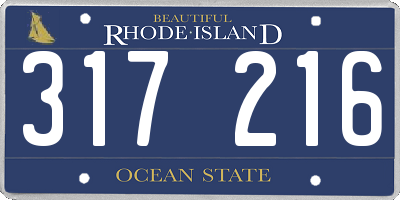 RI license plate 317216