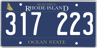 RI license plate 317223