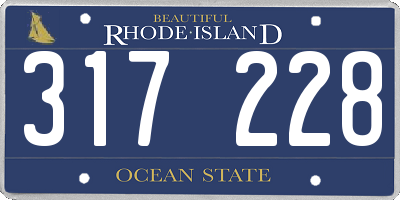 RI license plate 317228
