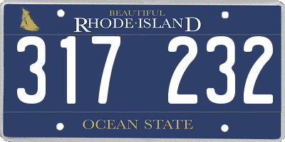 RI license plate 317232