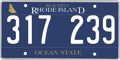 RI license plate 317239