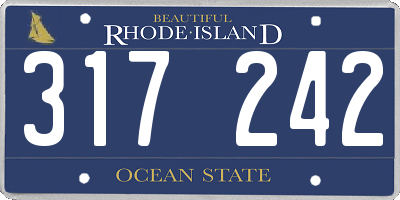 RI license plate 317242