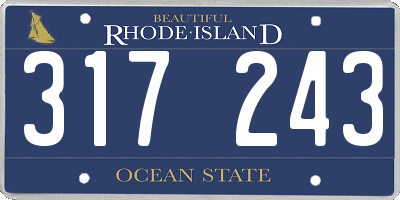 RI license plate 317243