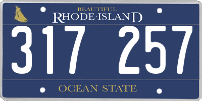 RI license plate 317257