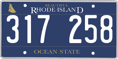 RI license plate 317258