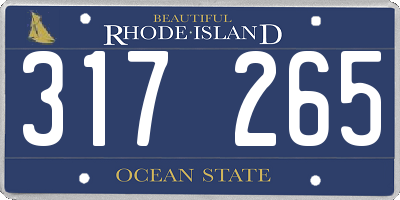 RI license plate 317265