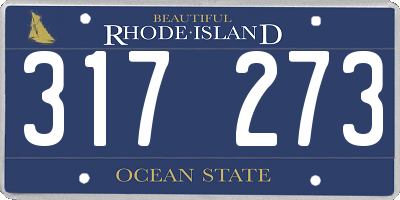 RI license plate 317273