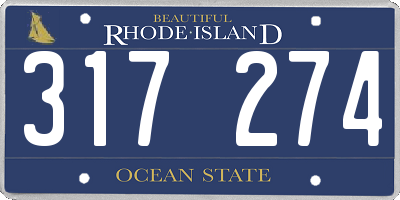 RI license plate 317274