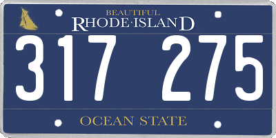 RI license plate 317275
