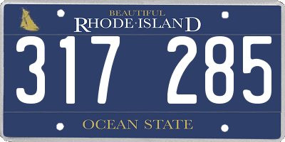 RI license plate 317285
