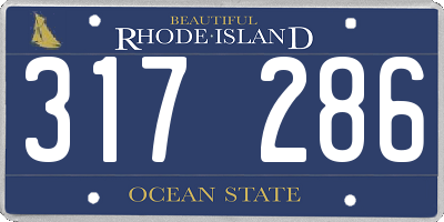 RI license plate 317286