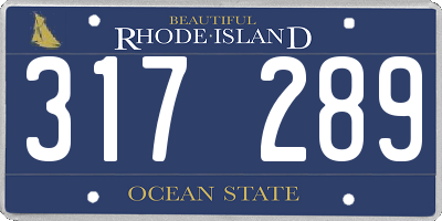 RI license plate 317289