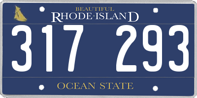 RI license plate 317293