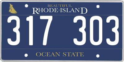 RI license plate 317303