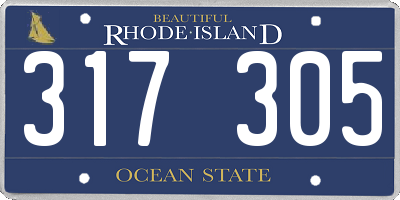 RI license plate 317305