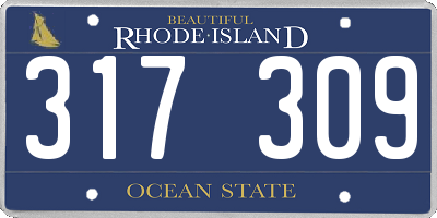 RI license plate 317309